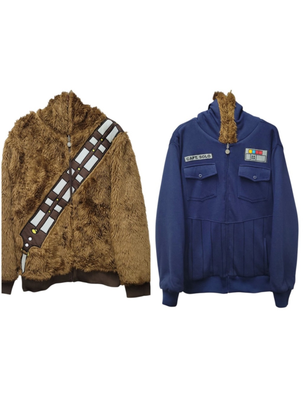 STAR WARS Chewbacca/Hans Solo Reversible Full-Zip Hoodie Costume Jacket Large